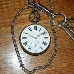 1900年製のJ.W.BENSON(J.W.ベンソン)英国製・銀無垢の鍵巻き式懐中時計