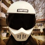 シンプソン（SIMPSON）のヘルメット：M30（MODEL30）にライトスモークシールドを装着